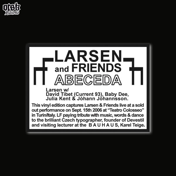 LARSEN and FRIENDS 	"ABECEDA" LP - SPECIAL "L" EDITION - "WHITE-MARBLED" VINYL + DVD - (limited 99)